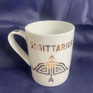 Zodiac Sagittarius Mug - White and Gold Accents